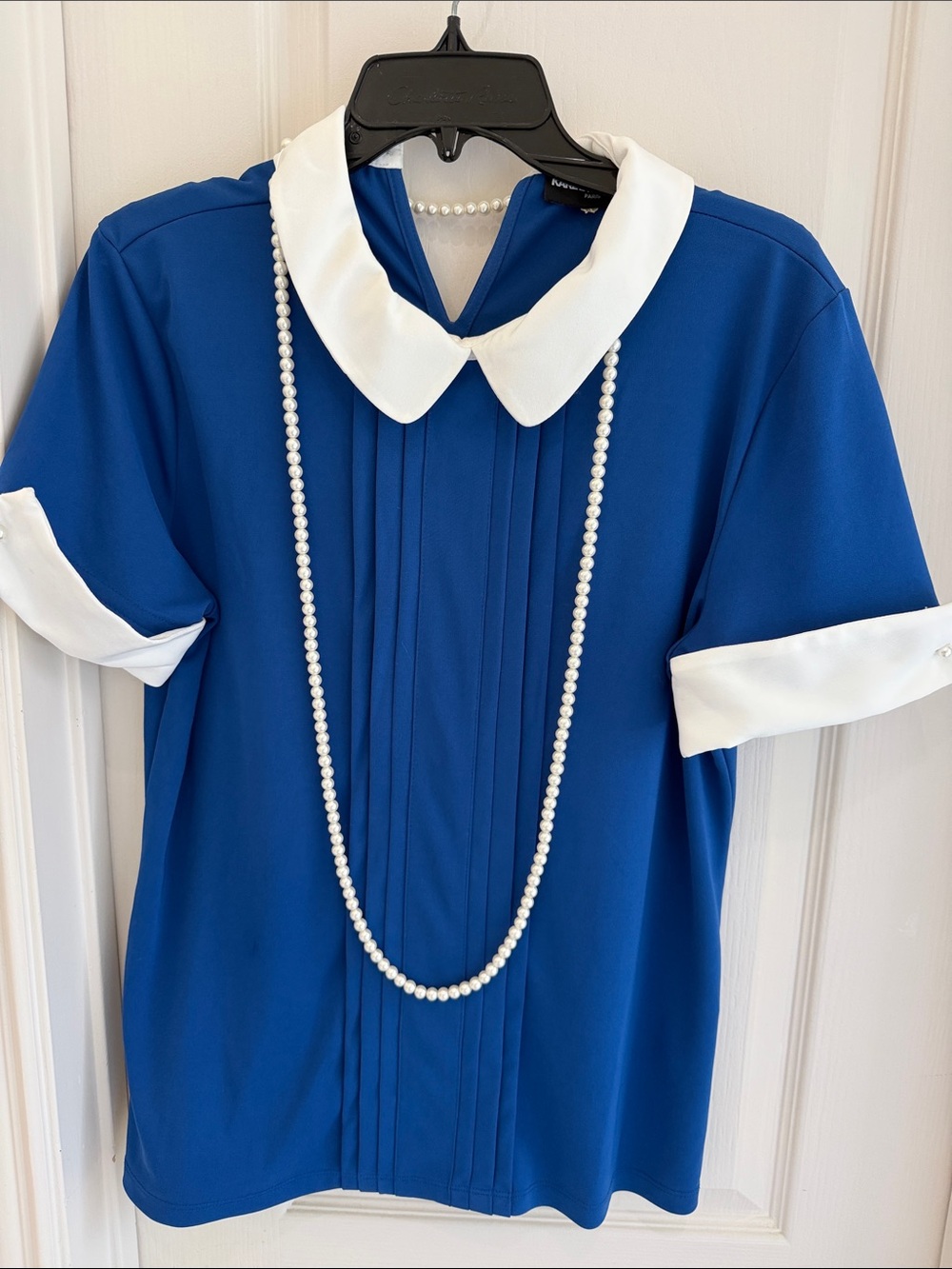 Karl Lagerfeld Royal Blue Blousewith White Collar